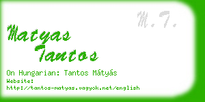 matyas tantos business card