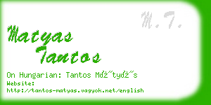 matyas tantos business card